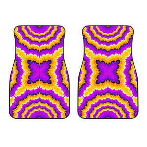 Yellow Explosion Moving Optical Illusion Front Car Floor Mats