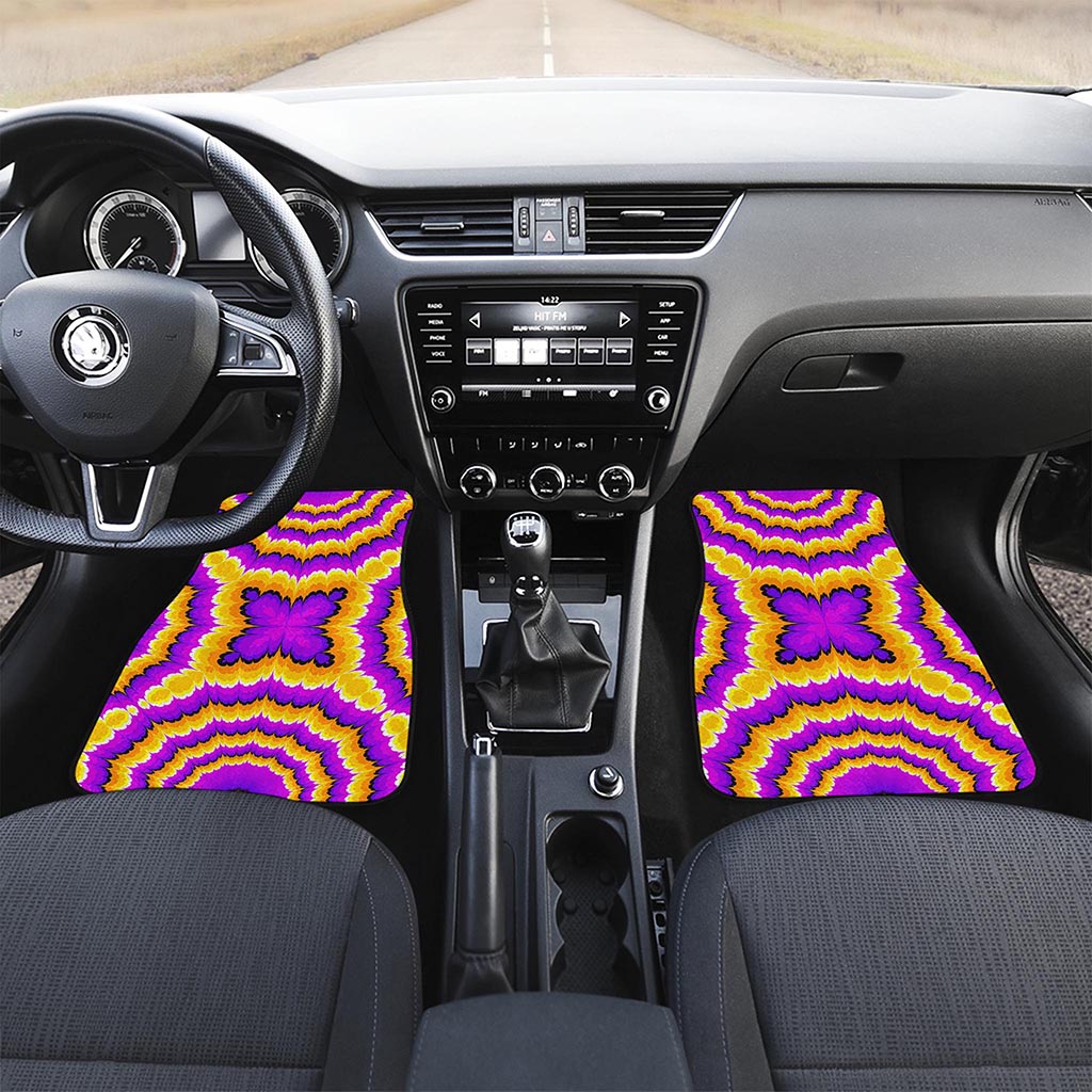 Yellow Explosion Moving Optical Illusion Front Car Floor Mats