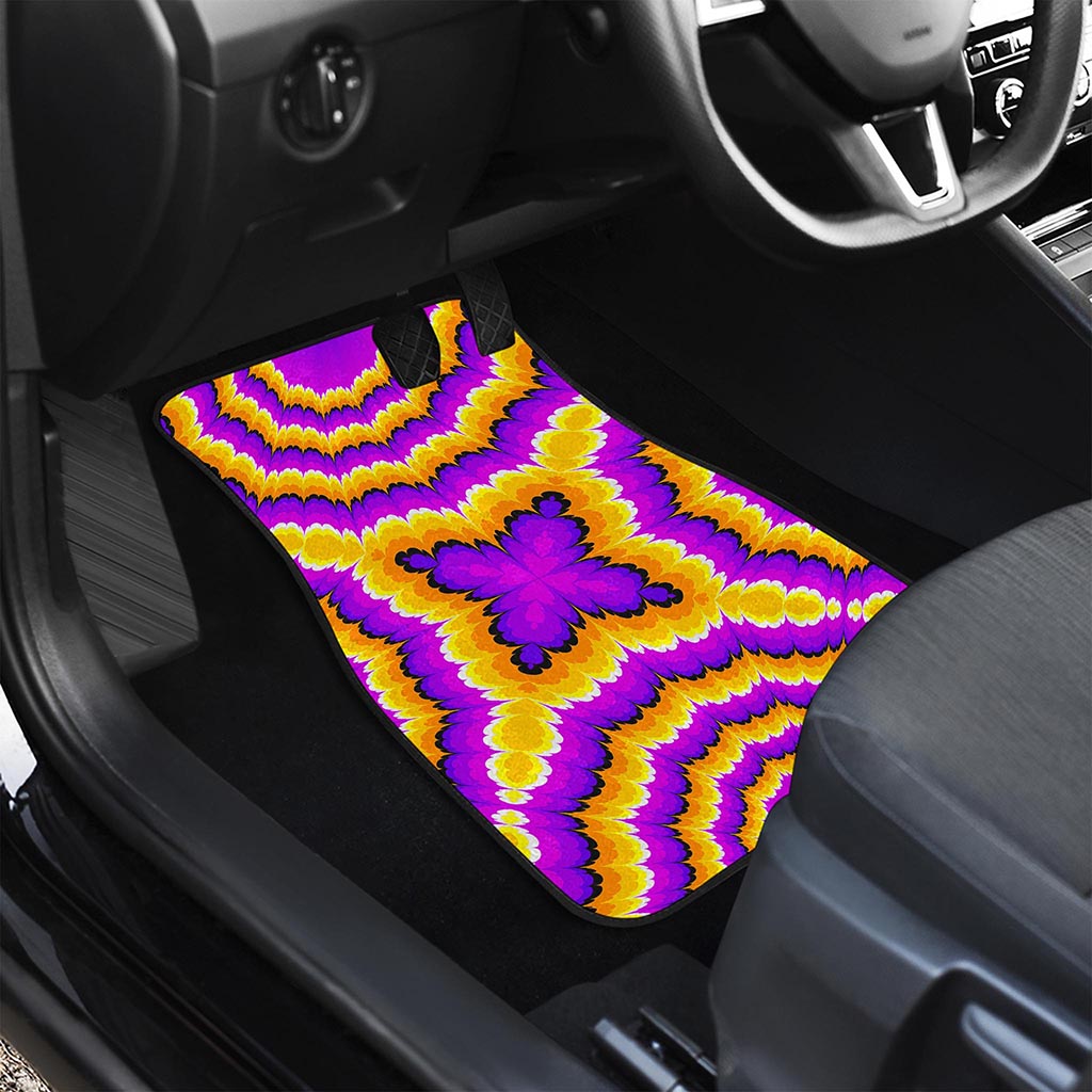 Yellow Explosion Moving Optical Illusion Front Car Floor Mats