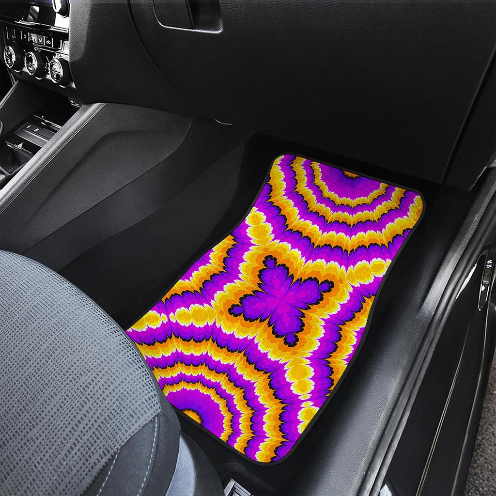 Yellow Explosion Moving Optical Illusion Front Car Floor Mats
