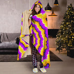 Yellow Explosion Moving Optical Illusion Hooded Blanket