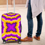 Yellow Explosion Moving Optical Illusion Luggage Cover GearFrost