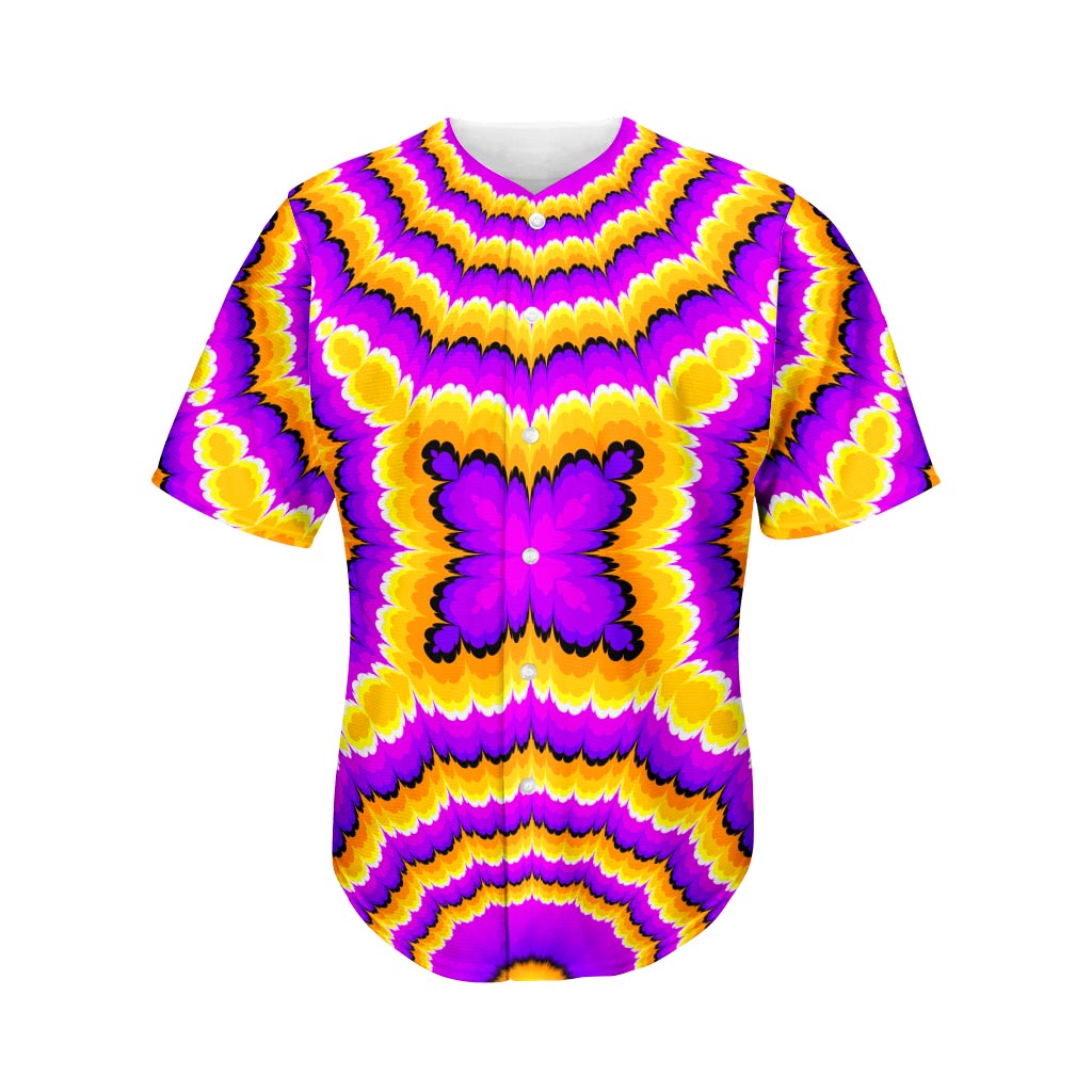Yellow Explosion Moving Optical Illusion Men's Baseball Jersey