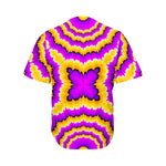 Yellow Explosion Moving Optical Illusion Men's Baseball Jersey