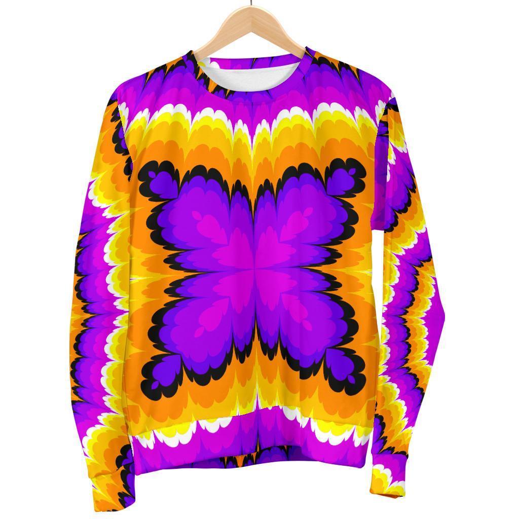 Yellow Explosion Moving Optical Illusion Men's Crewneck Sweatshirt GearFrost