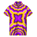 Yellow Explosion Moving Optical Illusion Men's Short Sleeve Shirt