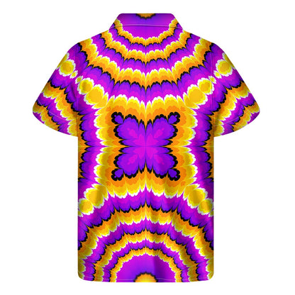 Yellow Explosion Moving Optical Illusion Men's Short Sleeve Shirt