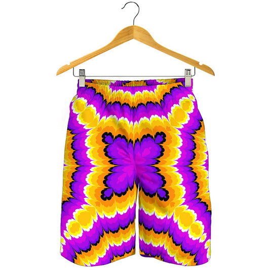 Yellow Explosion Moving Optical Illusion Men's Shorts