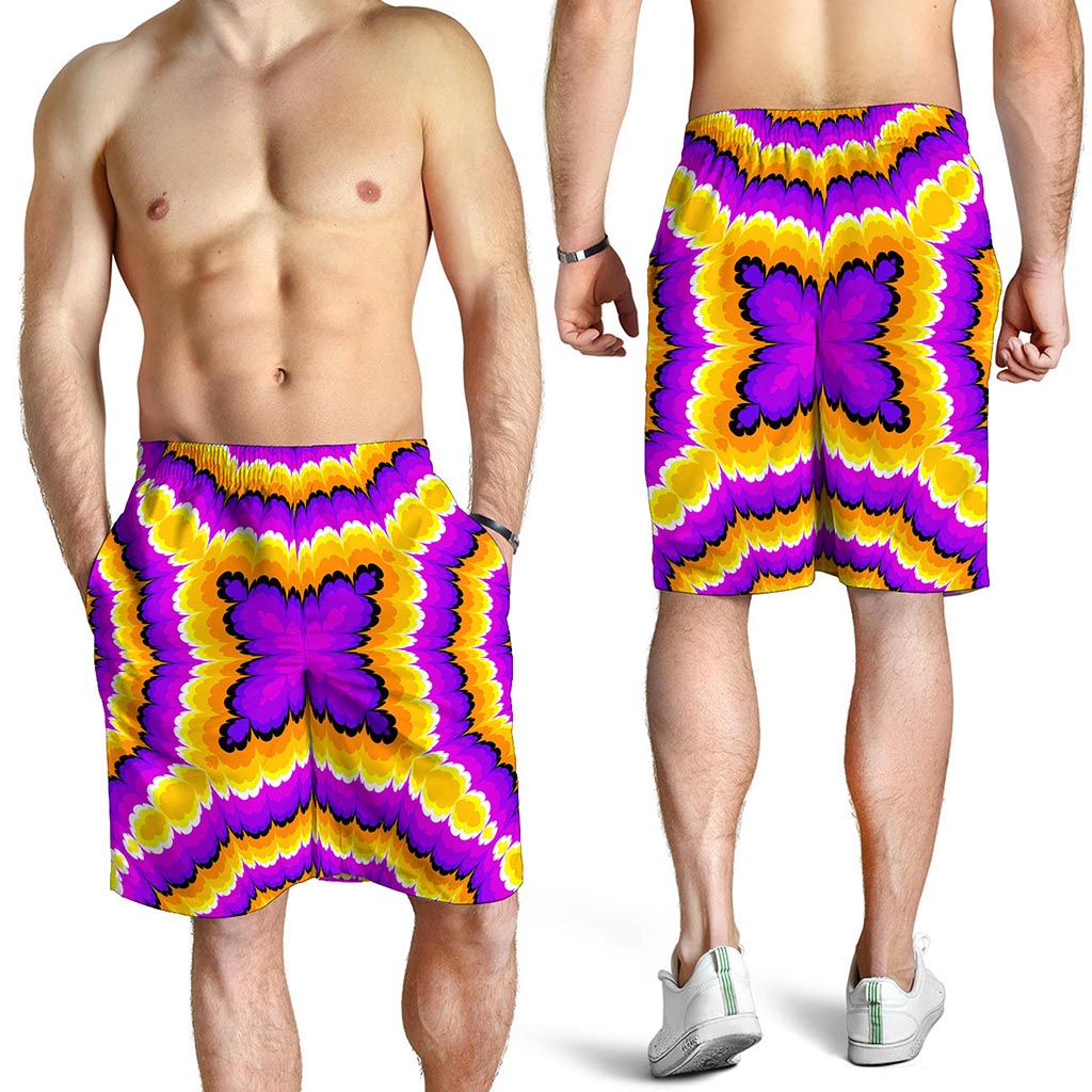 Yellow Explosion Moving Optical Illusion Men's Shorts