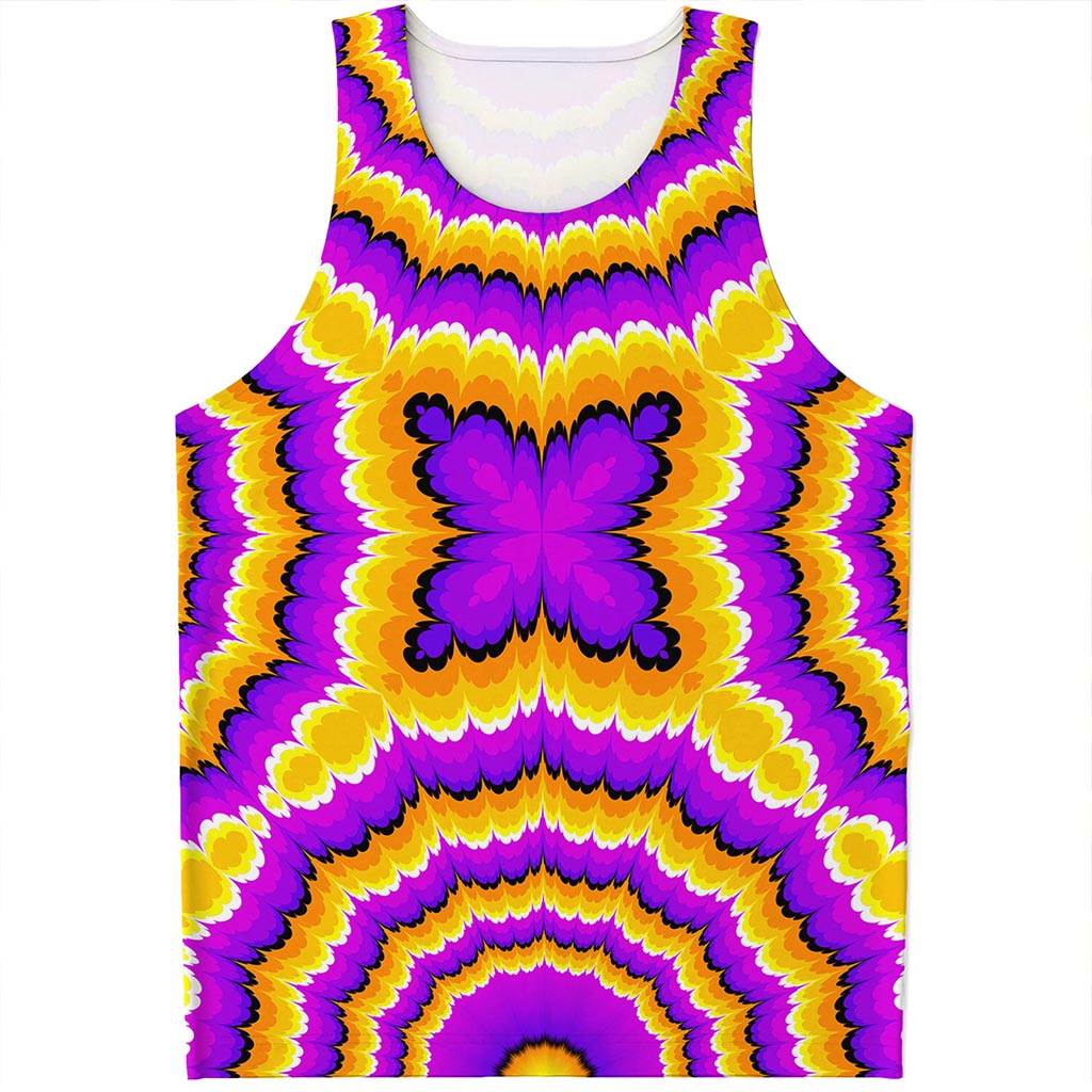 Yellow Explosion Moving Optical Illusion Men's Tank Top