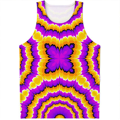 Yellow Explosion Moving Optical Illusion Men's Tank Top