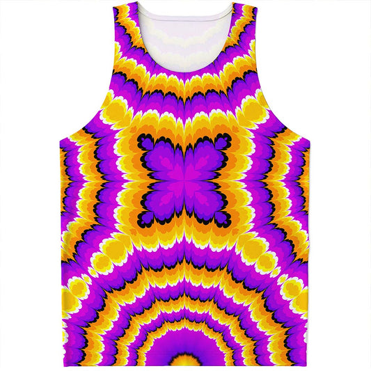 Yellow Explosion Moving Optical Illusion Men's Tank Top