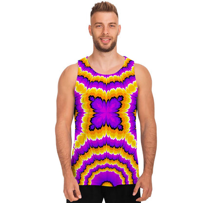 Yellow Explosion Moving Optical Illusion Men's Tank Top