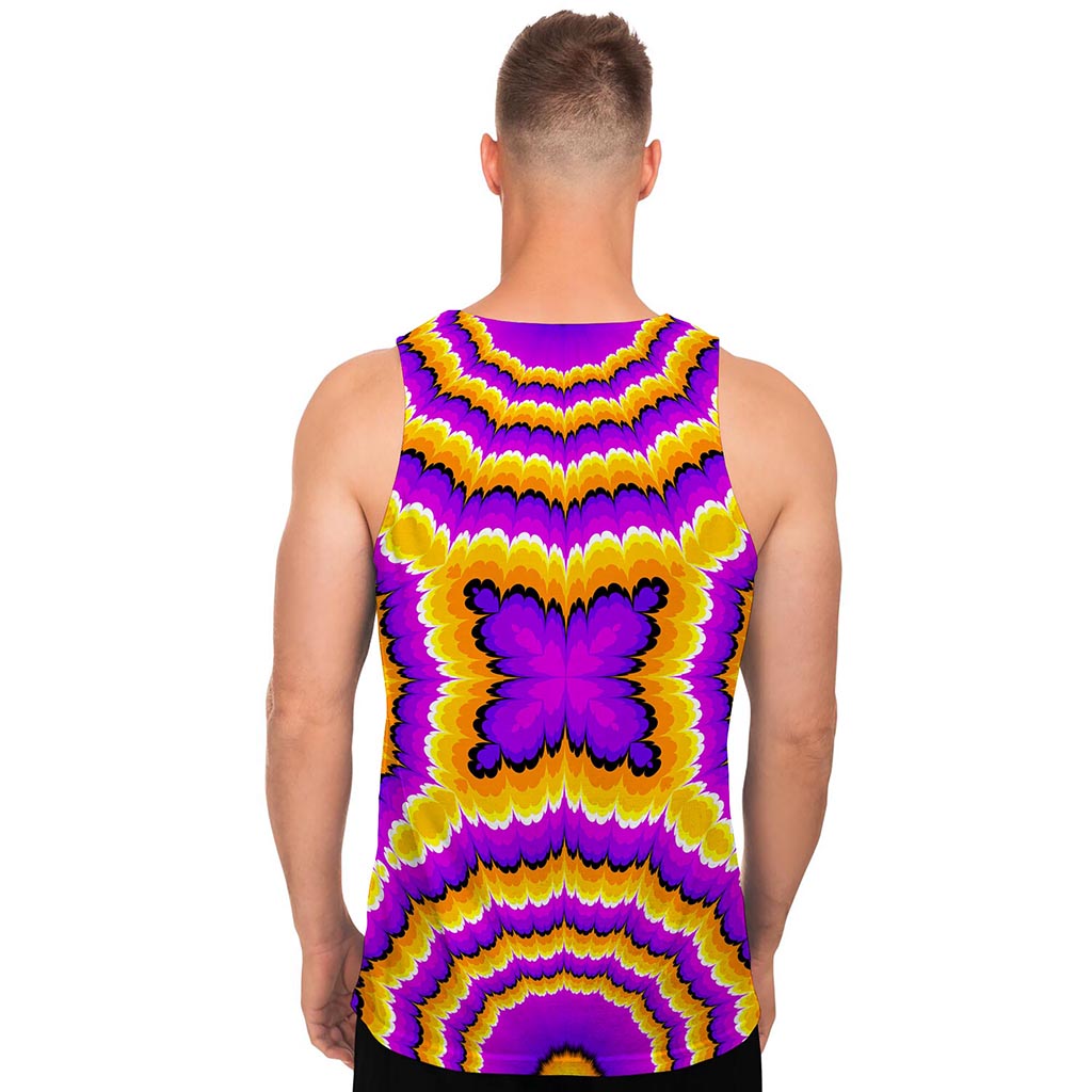 Yellow Explosion Moving Optical Illusion Men's Tank Top