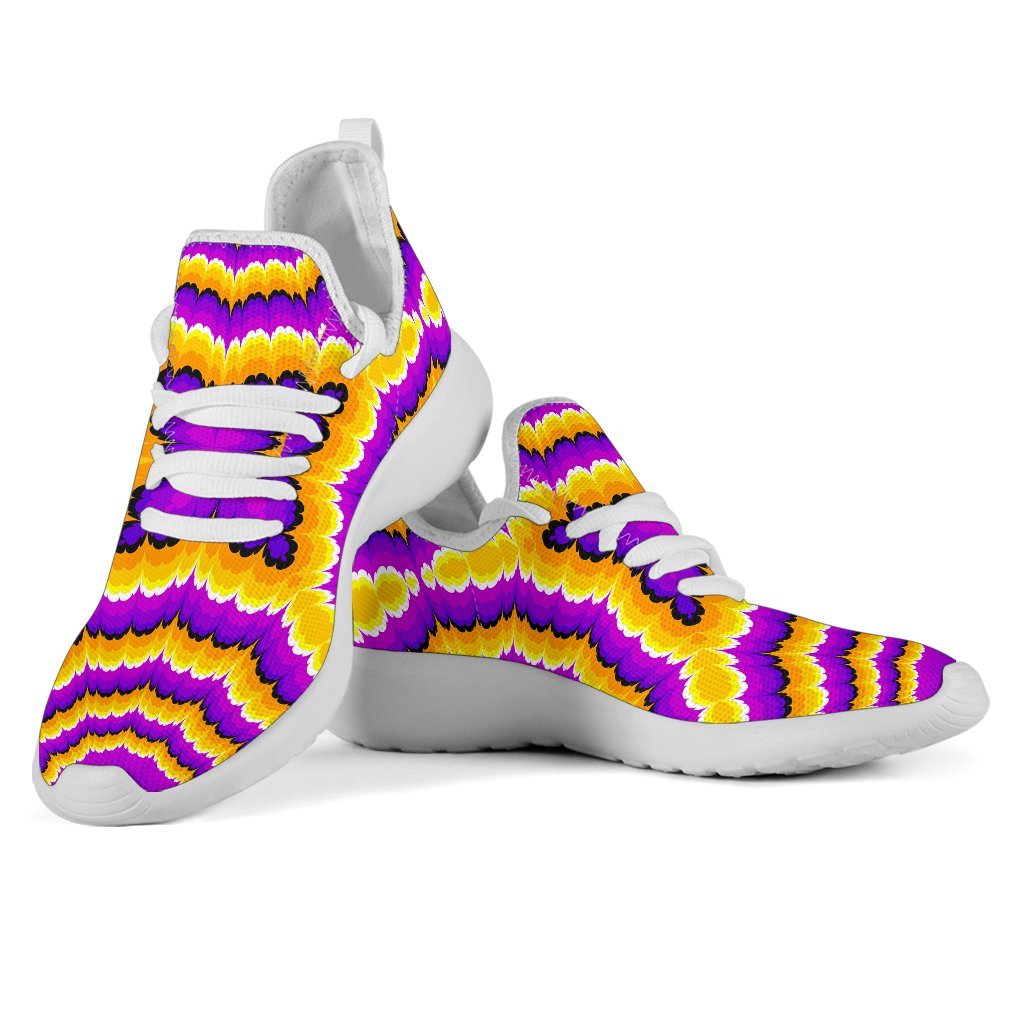 Yellow Explosion Moving Optical Illusion Mesh Knit Shoes GearFrost