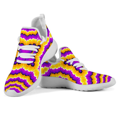 Yellow Explosion Moving Optical Illusion Mesh Knit Shoes GearFrost