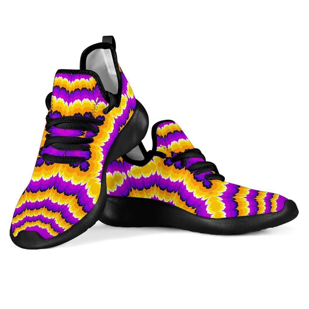 Yellow Explosion Moving Optical Illusion Mesh Knit Shoes GearFrost