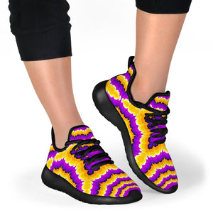 Yellow Explosion Moving Optical Illusion Mesh Knit Shoes GearFrost