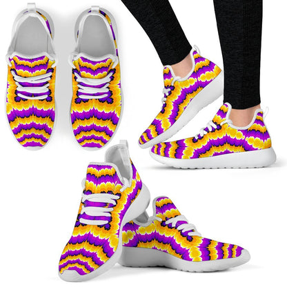 Yellow Explosion Moving Optical Illusion Mesh Knit Shoes GearFrost