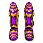 Yellow Explosion Moving Optical Illusion Muay Thai Shin Guard