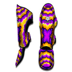 Yellow Explosion Moving Optical Illusion Muay Thai Shin Guard