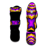 Yellow Explosion Moving Optical Illusion Muay Thai Shin Guard