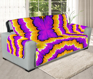 Yellow Explosion Moving Optical Illusion Oversized Sofa Protector