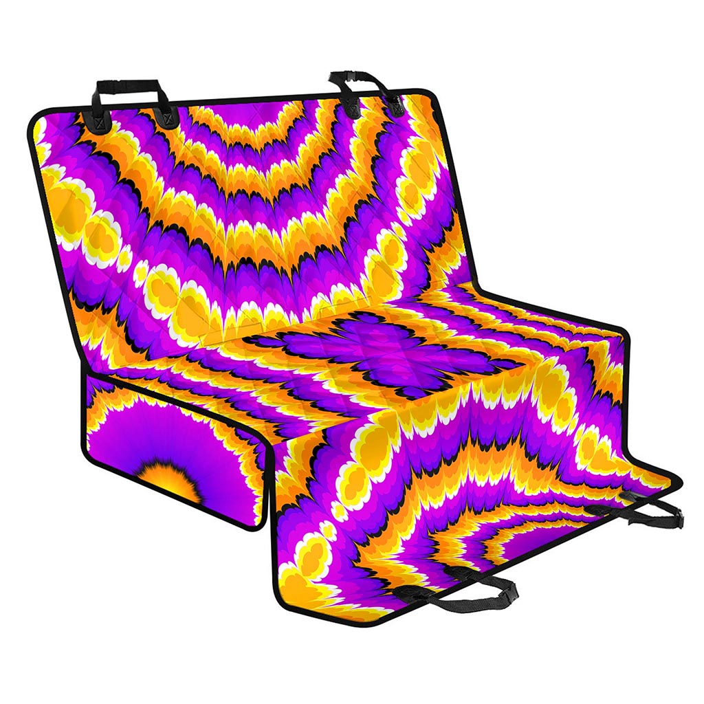 Yellow Explosion Moving Optical Illusion Pet Car Back Seat Cover