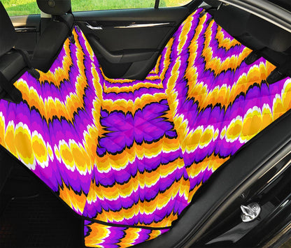 Yellow Explosion Moving Optical Illusion Pet Car Back Seat Cover