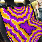 Yellow Explosion Moving Optical Illusion Pet Car Back Seat Cover