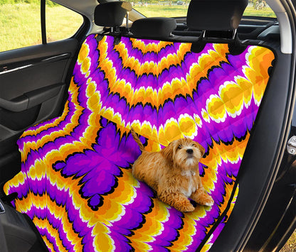 Yellow Explosion Moving Optical Illusion Pet Car Back Seat Cover