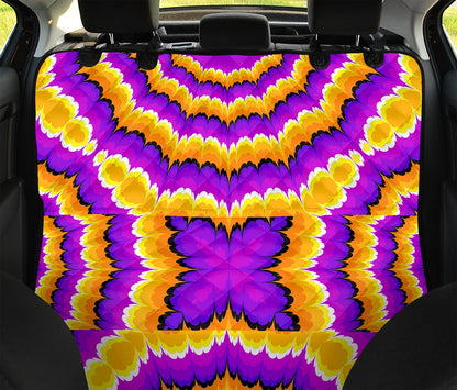 Yellow Explosion Moving Optical Illusion Pet Car Back Seat Cover