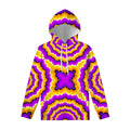 Yellow Explosion Moving Optical Illusion Pullover Hoodie