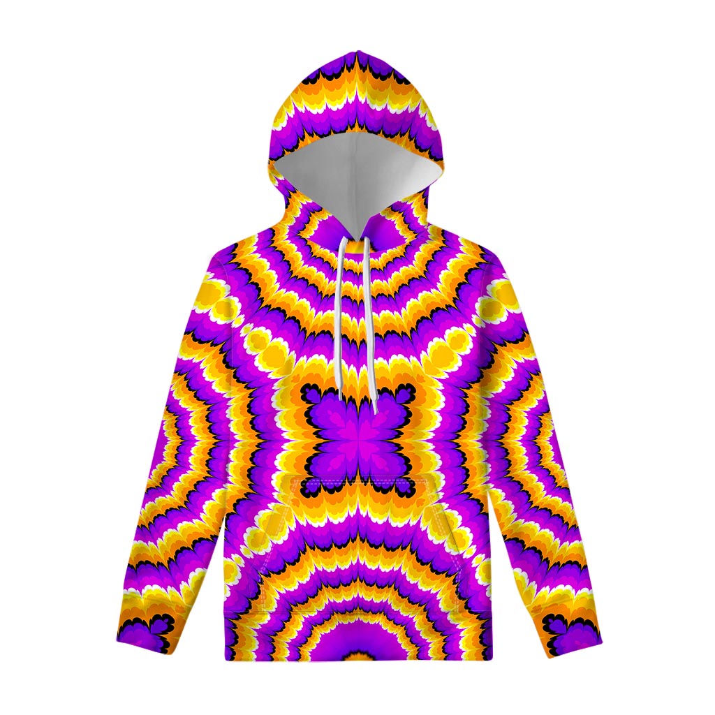 Yellow Explosion Moving Optical Illusion Pullover Hoodie