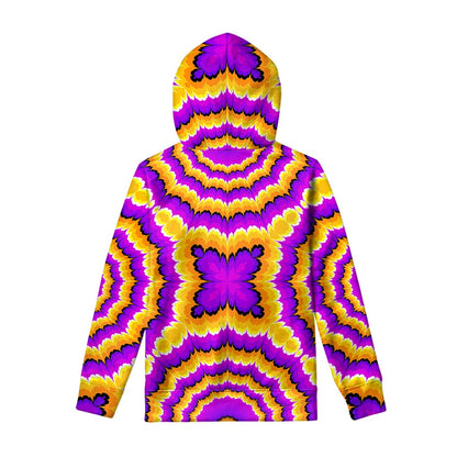 Yellow Explosion Moving Optical Illusion Pullover Hoodie