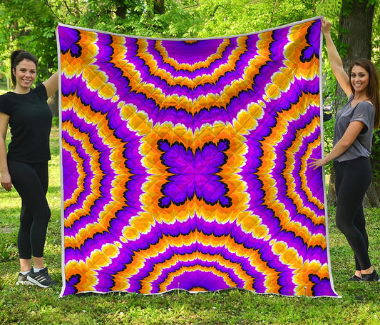 Yellow Explosion Moving Optical Illusion Quilt