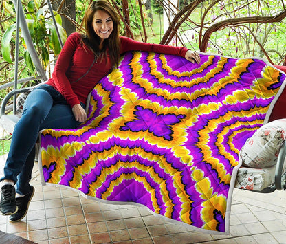 Yellow Explosion Moving Optical Illusion Quilt
