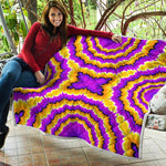 Yellow Explosion Moving Optical Illusion Quilt