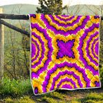 Yellow Explosion Moving Optical Illusion Quilt