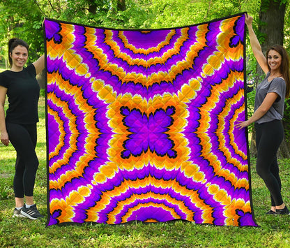 Yellow Explosion Moving Optical Illusion Quilt