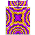 Yellow Explosion Moving Optical Illusion Quilt Bed Set