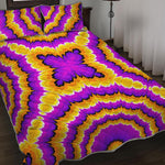 Yellow Explosion Moving Optical Illusion Quilt Bed Set