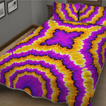 Yellow Explosion Moving Optical Illusion Quilt Bed Set