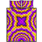 Yellow Explosion Moving Optical Illusion Quilt Bed Set