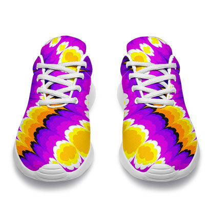 Yellow Explosion Moving Optical Illusion Sport Shoes GearFrost