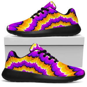 Yellow Explosion Moving Optical Illusion Sport Shoes GearFrost