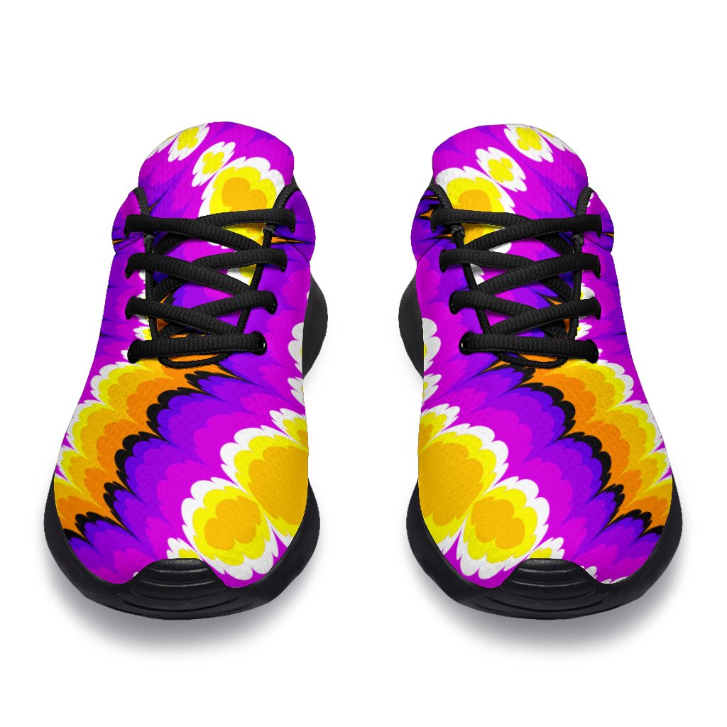 Yellow Explosion Moving Optical Illusion Sport Shoes GearFrost