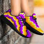 Yellow Explosion Moving Optical Illusion Sport Shoes GearFrost