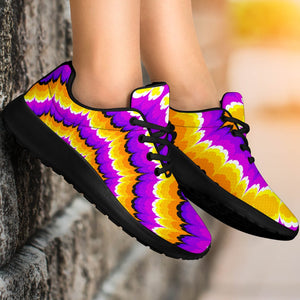 Yellow Explosion Moving Optical Illusion Sport Shoes GearFrost