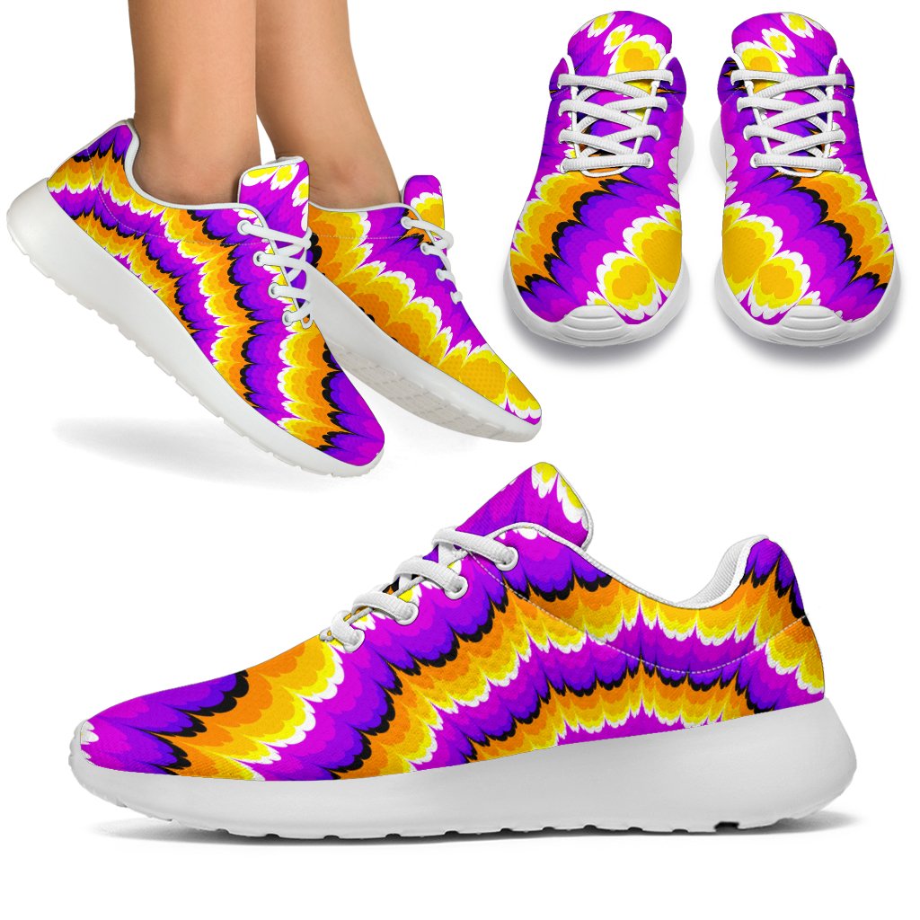 Yellow Explosion Moving Optical Illusion Sport Shoes GearFrost